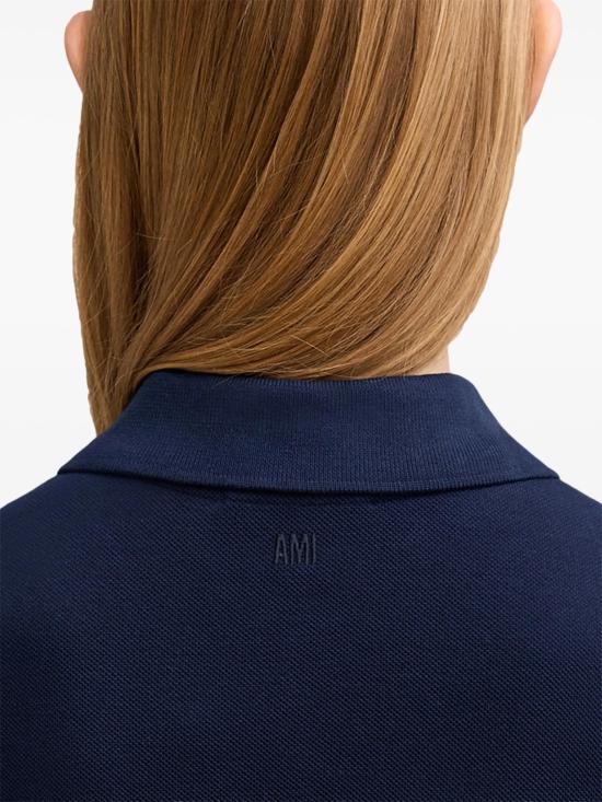 26SS 아미 스몰 하트 로고 폴로 티셔츠 BFUPL001760 430 BLEU NUIT - AMI