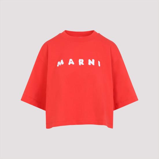 25SS 마르니 반팔 티셔츠 THJE0333P5USCX42SLR63 RED DOM - MARNI