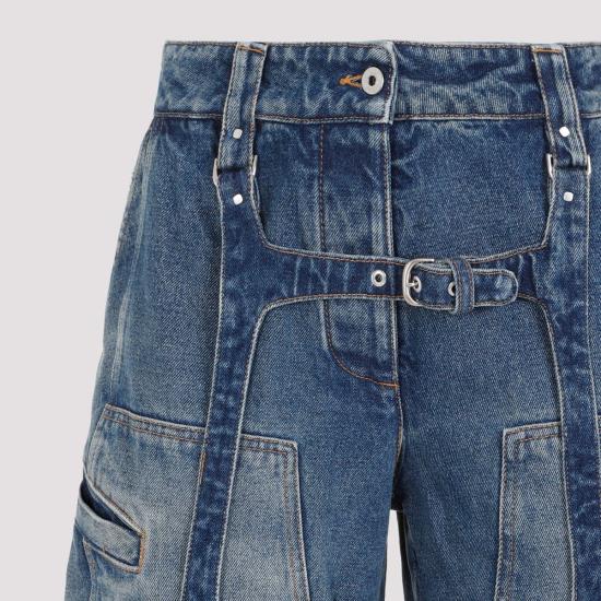 24FW 오프화이트 스트레이트 팬츠 OWYB018C99DEN001 4500 BLUE - OFF WHITE