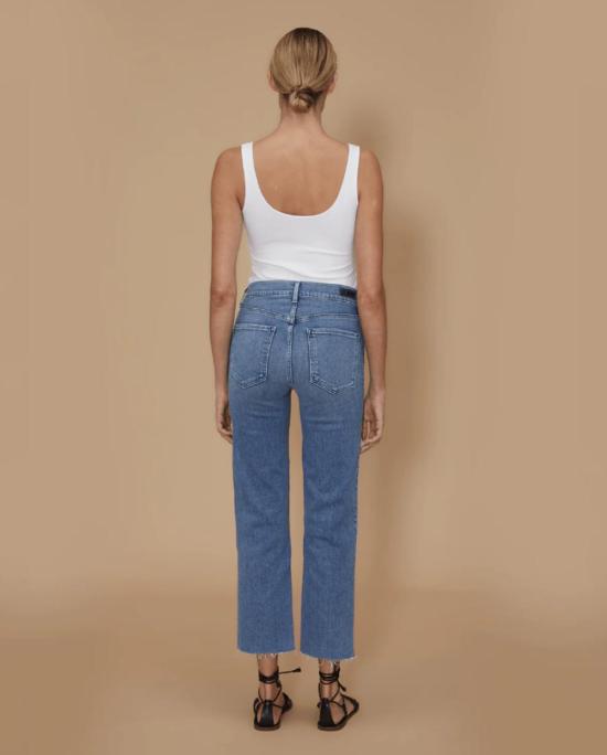  르장 데님 팬츠 르 장 사빈 스트레이트 로우 헴 화이트 - LE JEAN