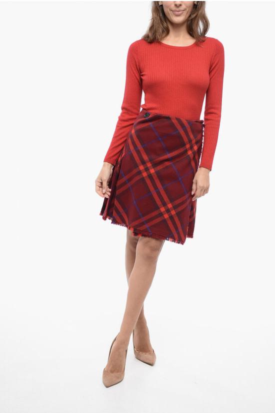  버버리 숏 스커트 PW93GL6100 149438 8077477 Red - BURBERRY