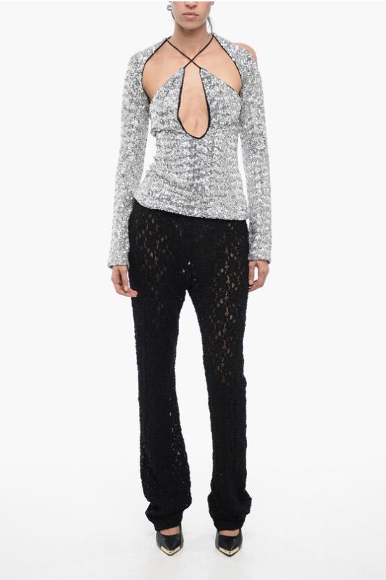  디 아티코 긴팔 티셔츠 236WCT206 E071 002 Silver - THE ATTICO