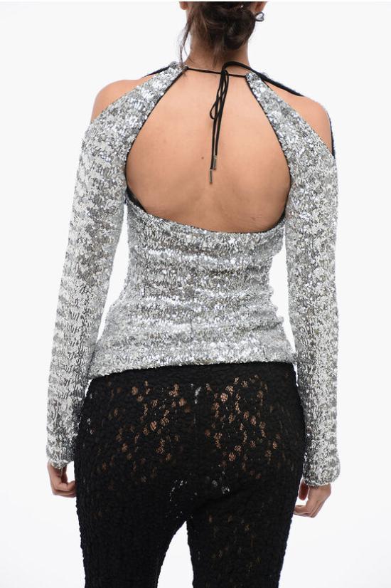  디 아티코 긴팔 티셔츠 236WCT206 E071 002 Silver - THE ATTICO