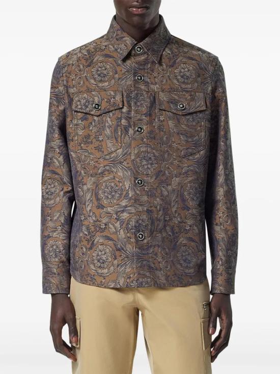  베르사체 긴팔 셔츠 10174131A09781 brown - VERSACE