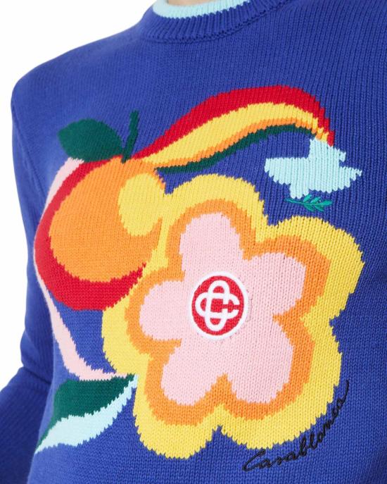  카사블랑카 스웨터 CSBW3FRST003BL BLUE DOM - CASABLANCA