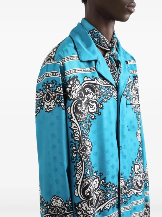  돌체앤가바나 긴팔 셔츠 G5IF1TGI927 cyan - DOLCE & GABBANA