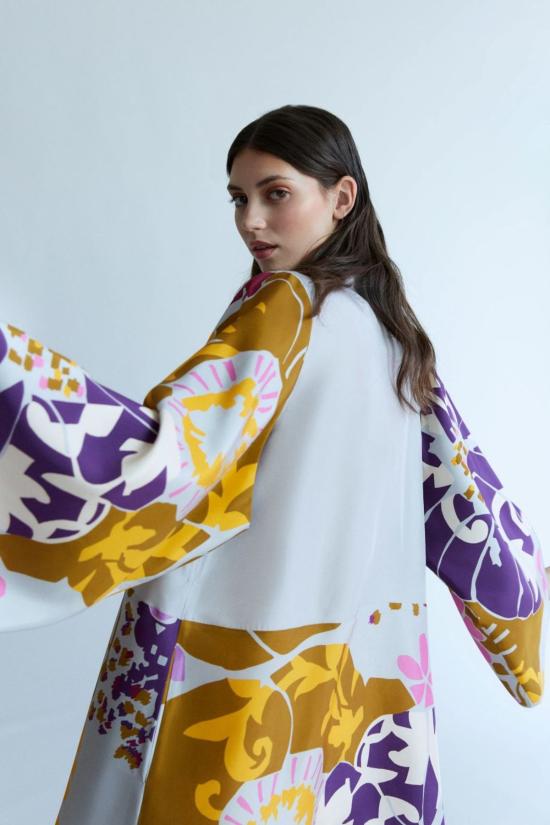  필로소피아 라운지 웨어 Psophia 실크 하보타이 기모노 블랙 - PSOPHIA