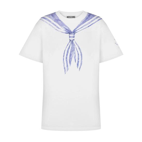 25SS 모스키노 반팔 티셔츠 0442 A0712 1001 WHITE BLUE