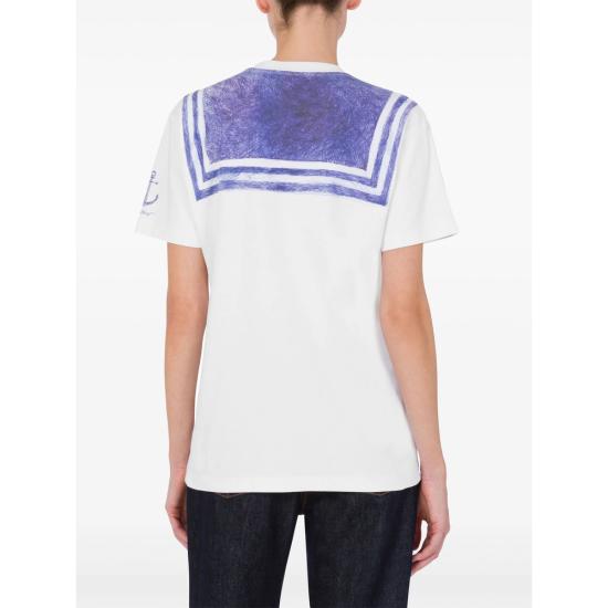 25SS 모스키노 반팔 티셔츠 0442 A0712 1001 WHITE BLUE - MOSCHINO