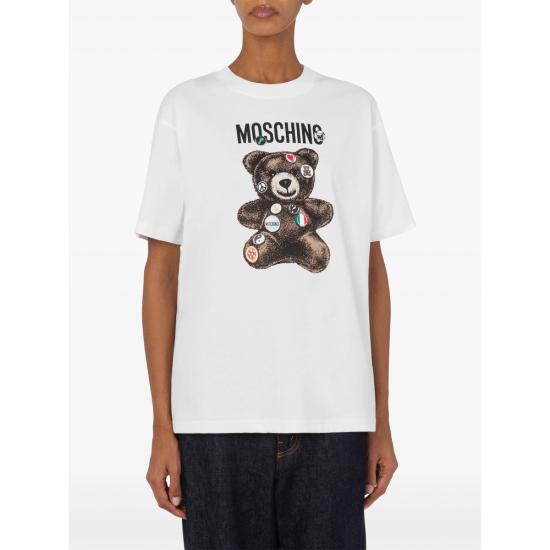 25SS 모스키노 반팔 티셔츠 0441 V0708 1001 WHITE - MOSCHINO