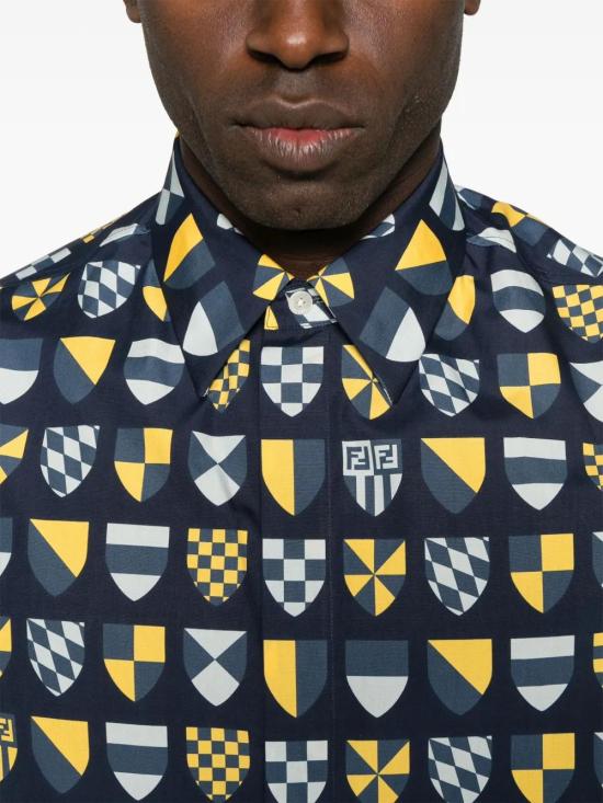  펜디 긴팔 셔츠 FS1319AU76 navy - FENDI