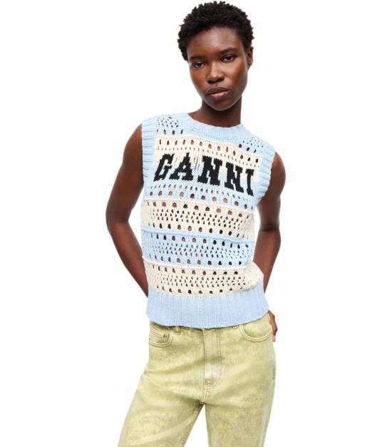 25SS 가니 베스트 K2486 326 M Light blue - GANNI