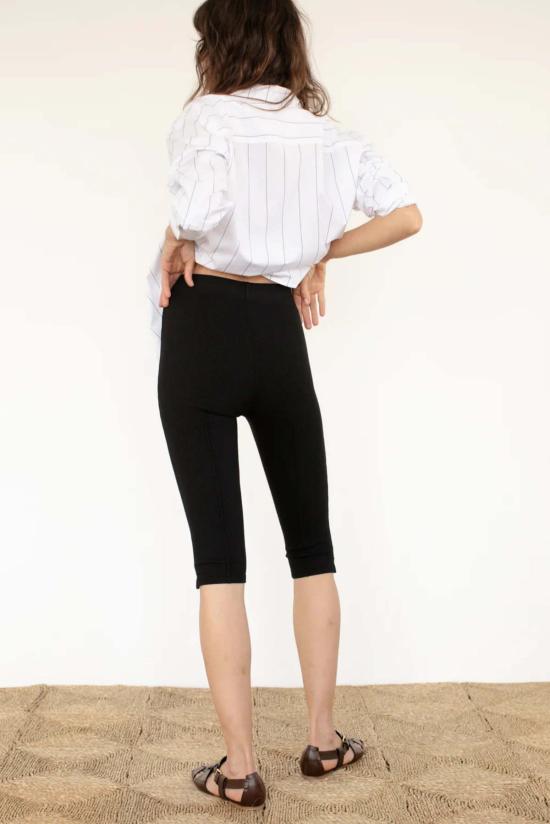  도니 크롭 팬츠 . 리브 페달 푸셔 블랙 - DONNI.