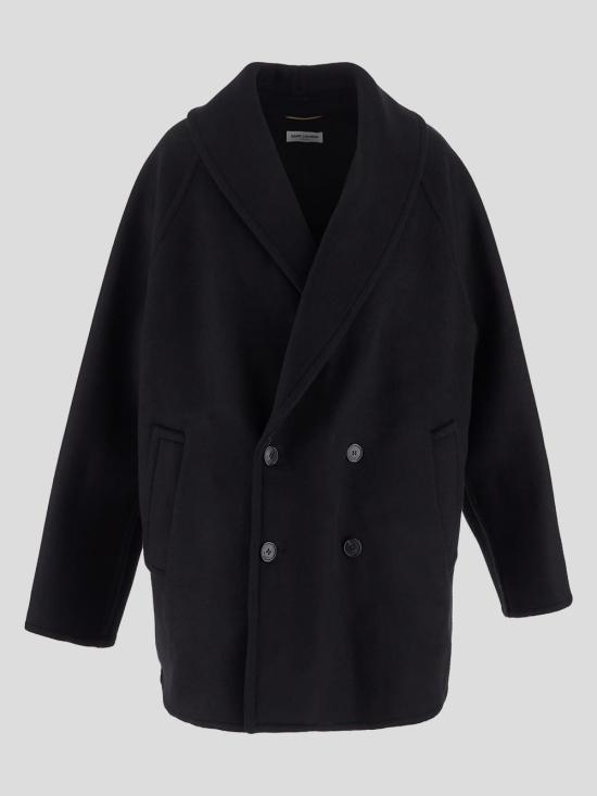 25SS 생로랑 코트 802058 Y8I591000 Black