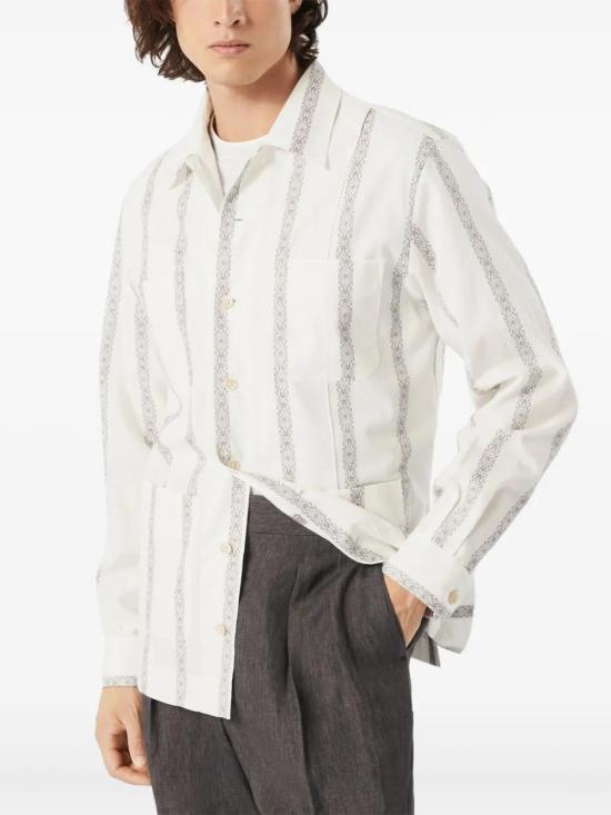  브루넬로 쿠치넬리 긴팔 셔츠 MM6790648C003 white - BRUNELLO CUCINELLI