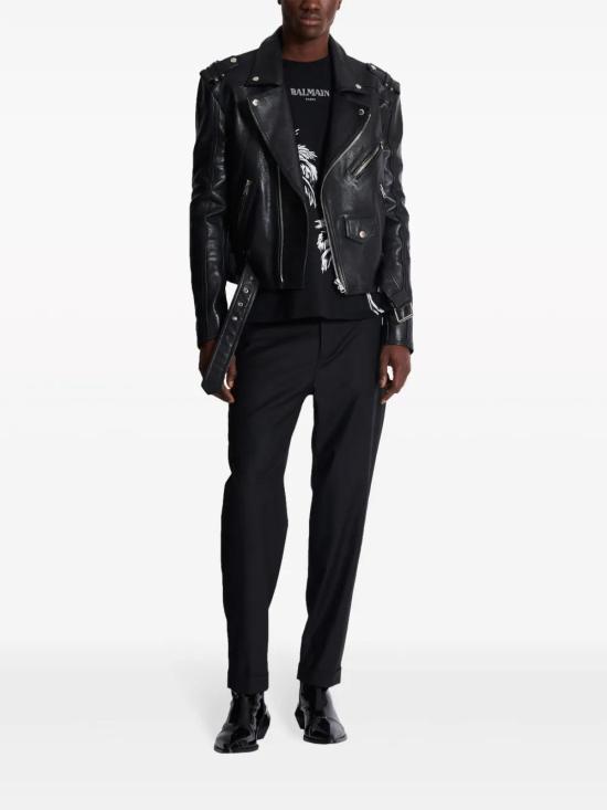  발망 바이커 자켓 DH1TD501LD23 black - BALMAIN