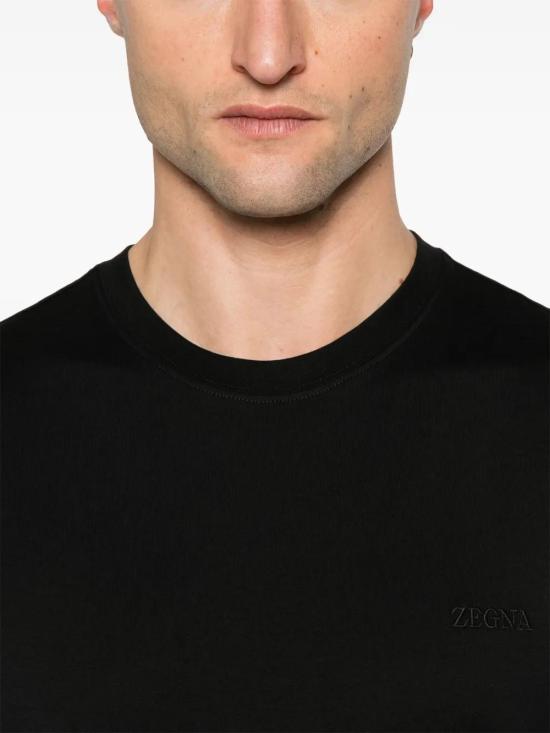  에르메네질도제냐 반팔 티셔츠 UF360A9F765 black - ERMENEGILDO ZEGNA