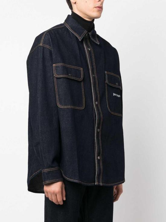  팜앤젤스 데님 셔츠 PMYD020F23DEN0014601 Blue - PALM ANGELS