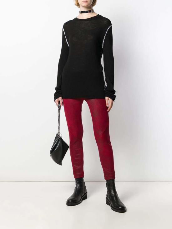  앤 드뮐미스터 레드 스키니 밴딩 레더 19021405P272039 Red - ANN DEMEULEMEESTER