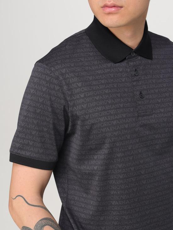 25FW 엠포리오 아르마니 폴로 티셔츠 EM000788AF12916 FC176 Black - EMPORIO ARMANI