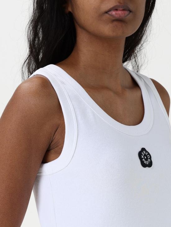 25FW 겐조 민소매 티셔츠 FF52TO7384SJ 01 White - KENZO