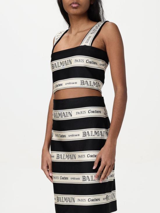 25FW 발망 민소매 티셔츠 EF1AA370JJ95 EDY Black - BALMAIN