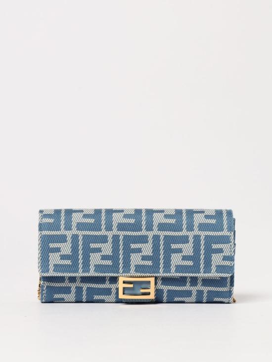 25SS 펜디 지갑 8M0365 AUNJ F1SKL Gnawed Blue