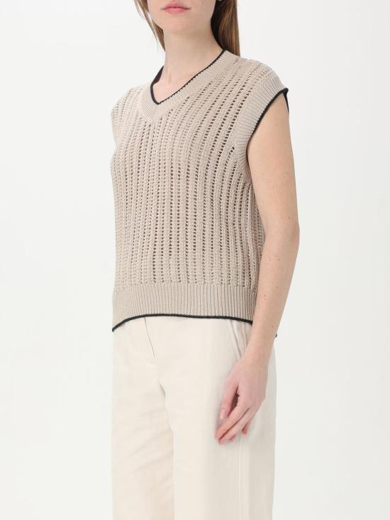 25SS 브루넬로 쿠치넬리 베스트 MSB582002 C9731 Beige - BRUNELLO CUCINELLI