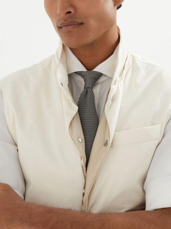 25SS 브루넬로 쿠치넬리 넥타이 MM8880018 C078 Grey - BRUNELLO CUCINELLI