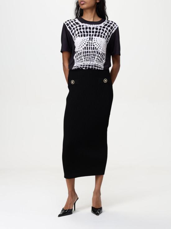 25FW 발망 반팔 티셔츠 EF1EF000GE48 EAB Black - BALMAIN