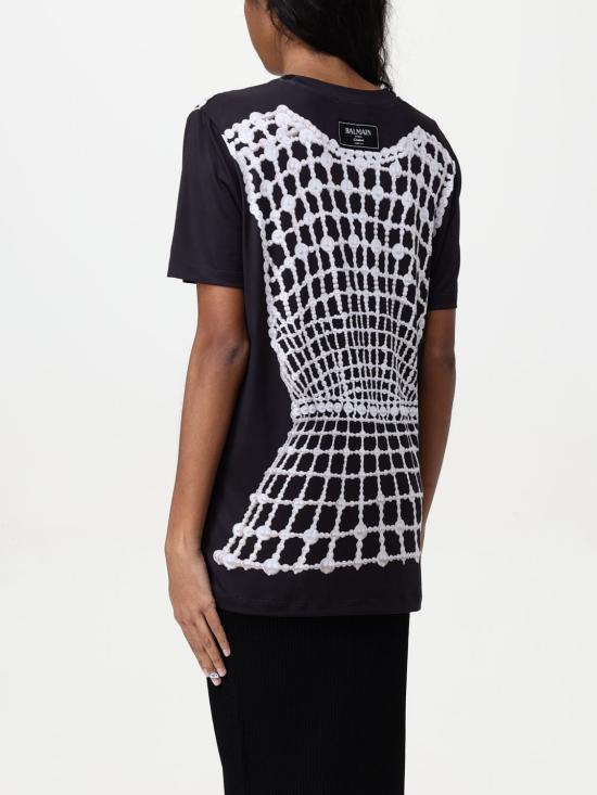 25FW 발망 반팔 티셔츠 EF1EF000GE48 EAB Black - BALMAIN