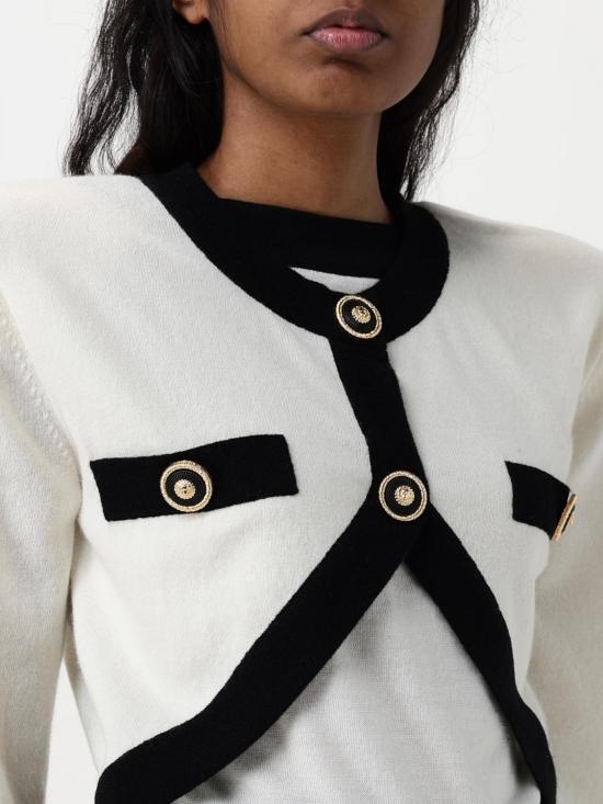 25FW 발망 스웨터 EF1KA120KH91 GAU White - BALMAIN