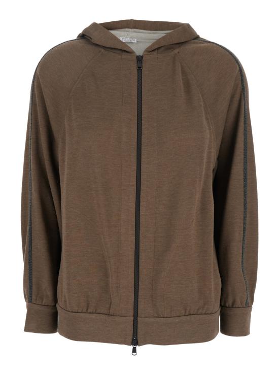 25SS 브루넬로 쿠치넬리 후드 티셔츠 MD828SM606C9122 Brown