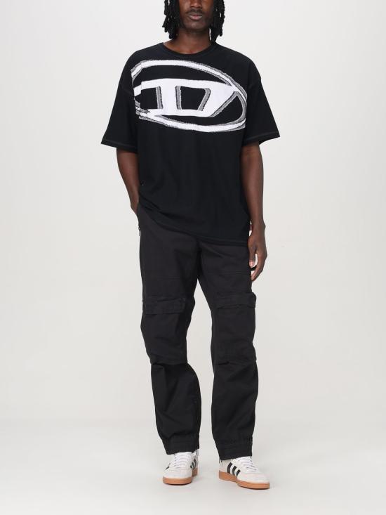 25SS 디젤 반팔 티셔츠 A161850GIAS9XX BLACK DOM - DIESEL