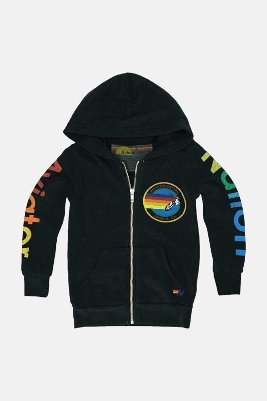  [키즈] 에비에이터 에디션 풀오버 키즈 에비에이터 네이션 지퍼 후드 티셔츠 블랙