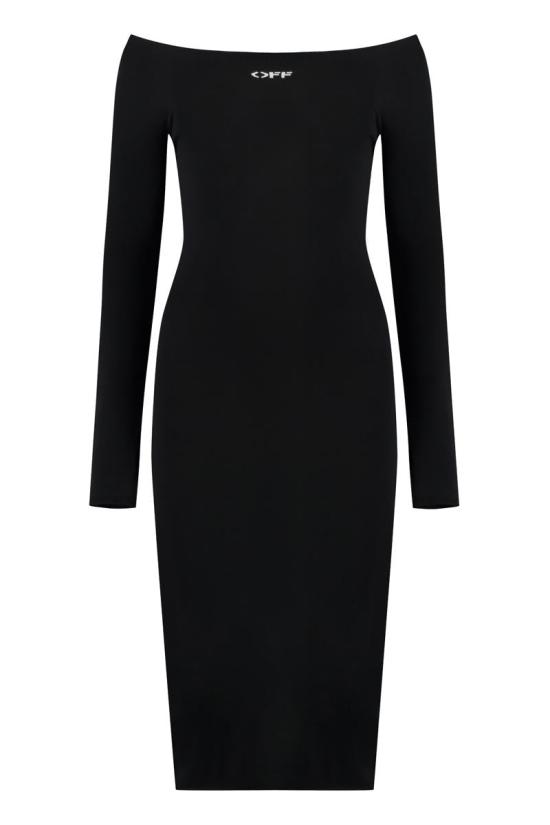 24FW 오프화이트 원피스 OWHI055C99KNI001 1001 Black