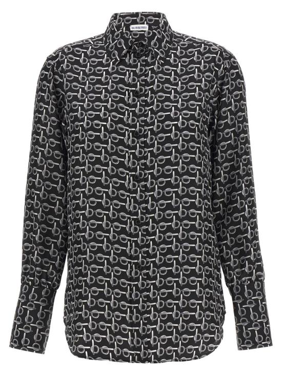  버버리 프린트 실크 셔츠 8090732SILVERBLACK Black