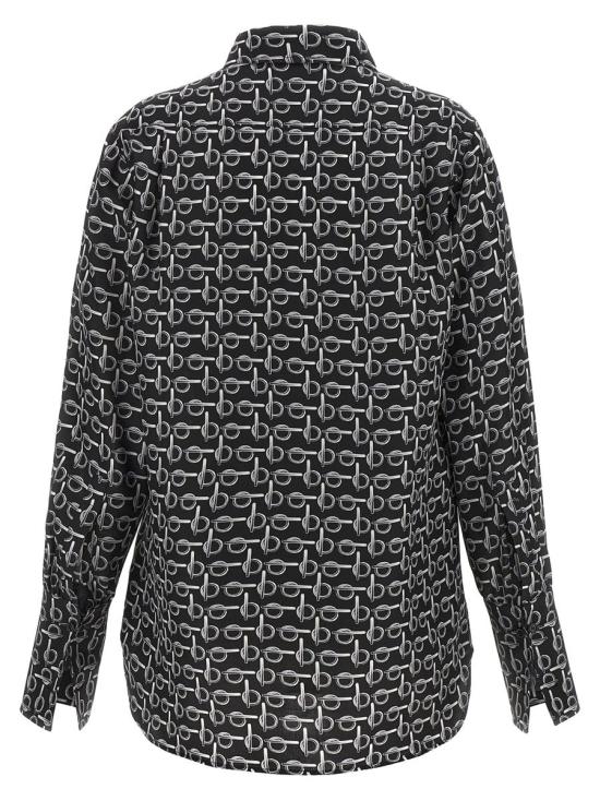  버버리 프린트 실크 셔츠 8090732SILVERBLACK Black - BURBERRY