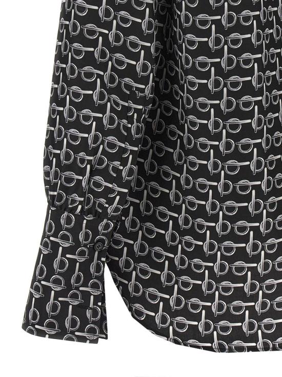  버버리 프린트 실크 셔츠 8090732SILVERBLACK Black - BURBERRY