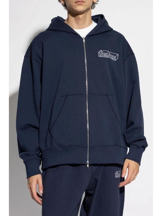  겐조 후드 티셔츠 FE65SW2144MF navy - KENZO