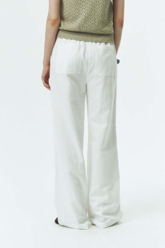  던스트 트레이닝/조거 팬츠 Dunst 리넨 코튼 밴디드  화이트 - DUNST