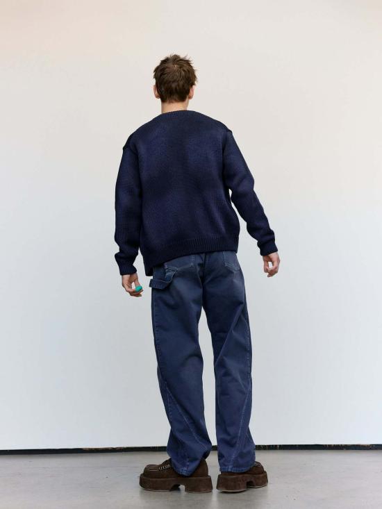  JW앤더슨 가디건 JW 앤더슨 네이비 워시드 지퍼 프런트 니트 카디건 - JW ANDERSON