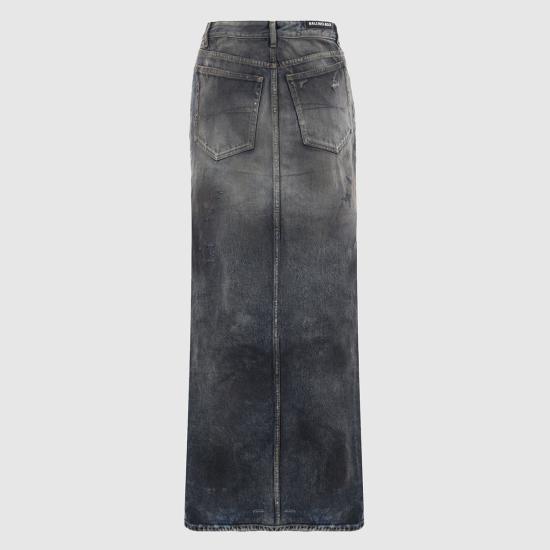  발렌시아가 롱 스커트 744975TNW014974 DIRTY PALE BLUE - BALENCIAGA