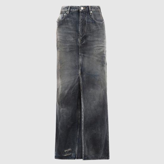  발렌시아가 롱 스커트 744975TNW014974 DIRTY PALE BLUE - BALENCIAGA