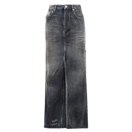  발렌시아가 롱 스커트 744975TNW014974 DIRTY PALE BLUE