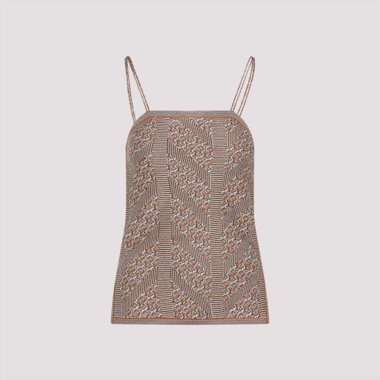 25SS 발렌티노 가라바니 민소매 티셔츠 6B0KM05Y99E 9QE GINGER ORANGE GOLD MULTICOLOUR - VALENTINO GARAVANI