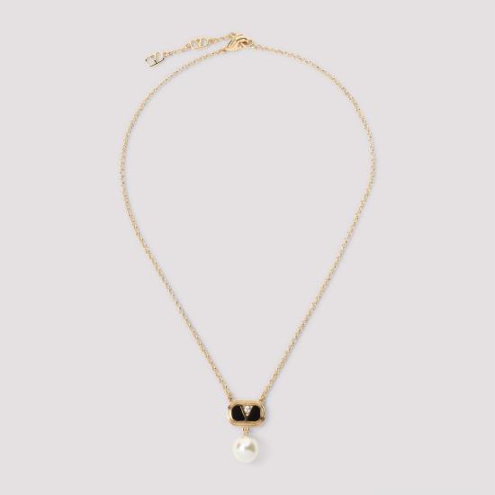 25SS 발렌티노 가라바니 네크리스 6Y2J0S36LNW RFR ORO NERO CRYSTAL CREAM METALLIC - VALENTINO GARAVANI