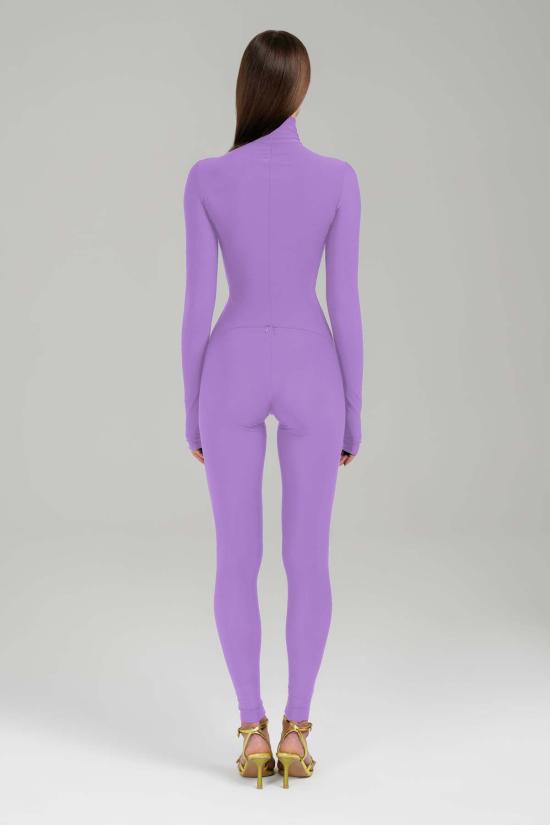  모노수트 긴팔 티셔츠 롱슬리브 터틀넥 바디수트 라벤더 - MONOSUIT