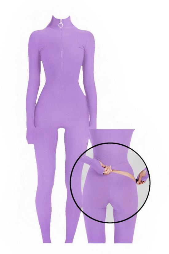  모노수트 긴팔 티셔츠 롱슬리브 터틀넥 바디수트 라벤더 - MONOSUIT