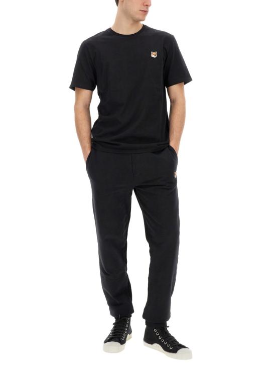  메종키츠네 반팔 티셔츠 LM00104KJ0008 P199 BK DOM - MAISON KITSUNE